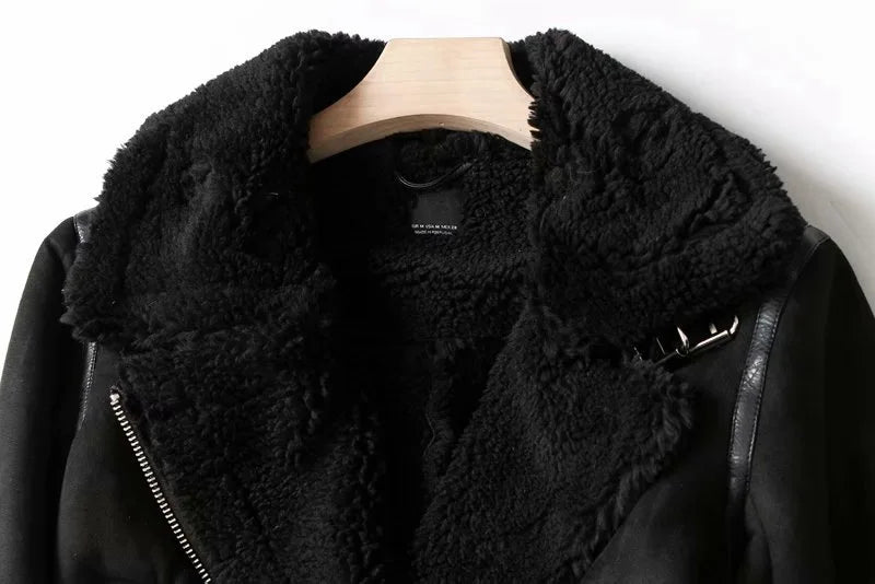 Rubee Women's Jacket Suede Shearling Leather