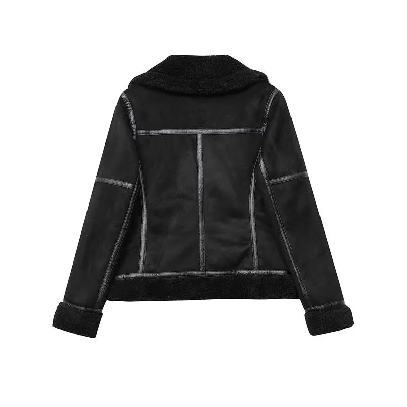 Rubee Women's Jacket Suede Shearling Leather