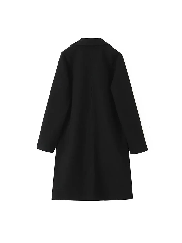 Rubee Women's Trench Coat Open-Stitch Long Polyester