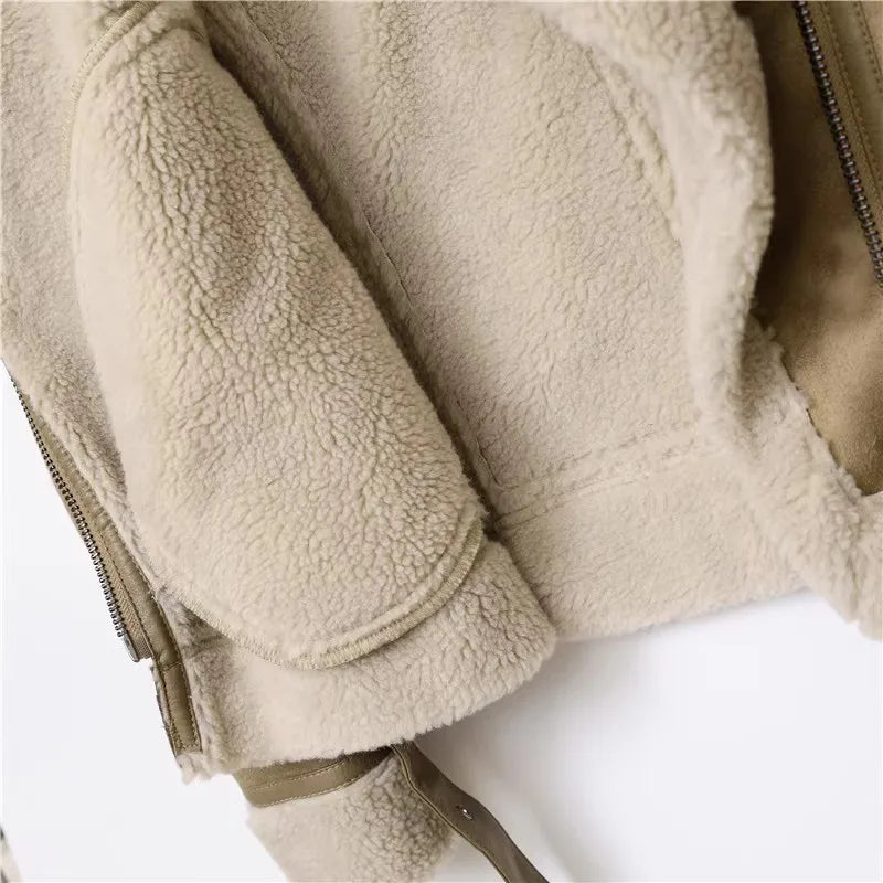 Rubee Women's Jacket Suede Shearling Leather