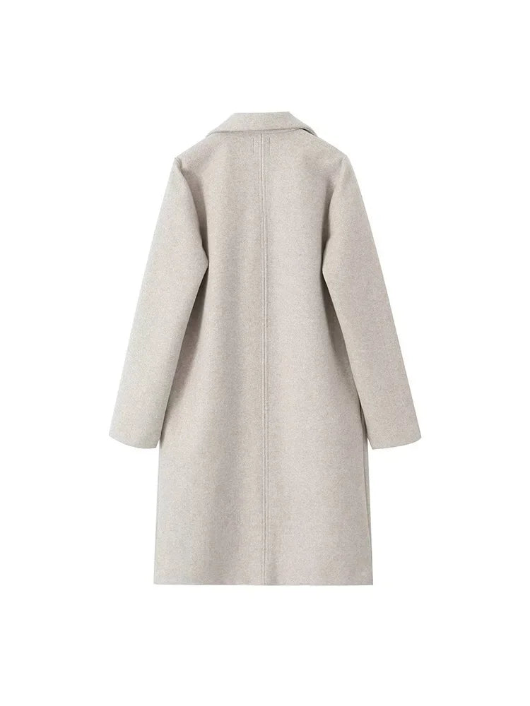Rubee Women's Trench Coat Open-Stitch Long Polyester