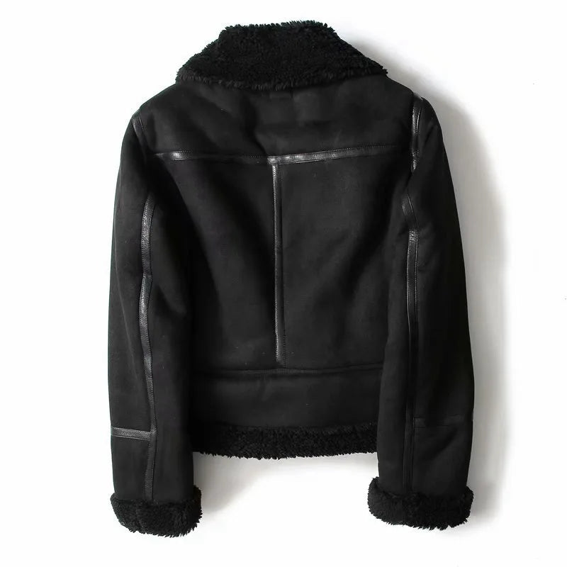Rubee Women's Jacket Suede Shearling Leather