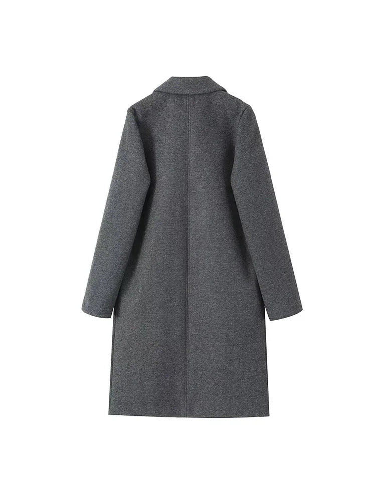 Rubee Women's Trench Coat Open-Stitch Long Polyester