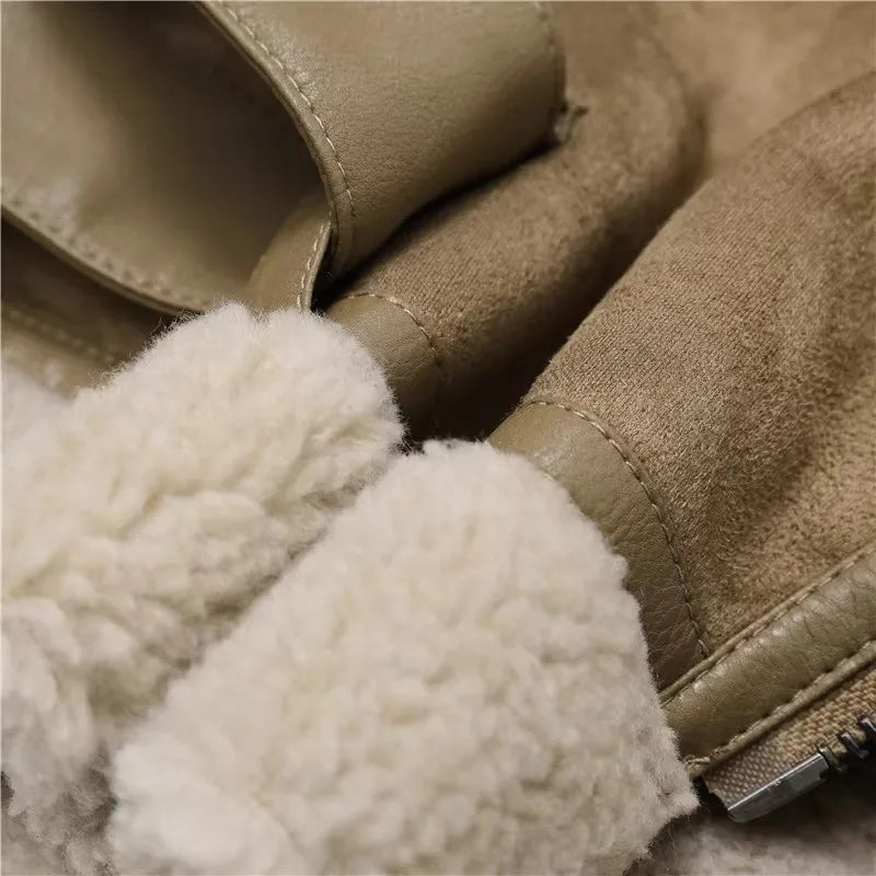 Rubee Women's Jacket Suede Shearling Leather
