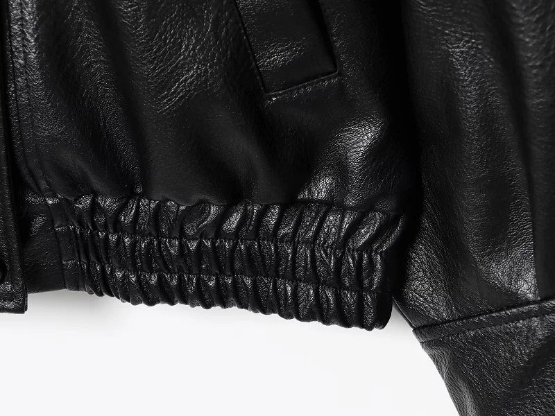 Rubee Women's Jacket Oversized Faux-Leather