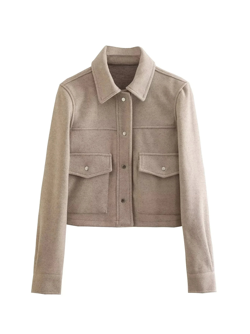 Front Pocket Button Jacket - Women's Elegant Casual Outerwear