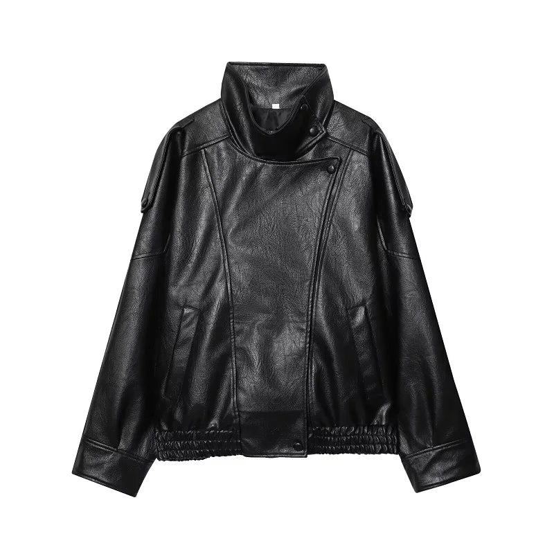 Rubee Women's Jacket Oversized Faux-Leather