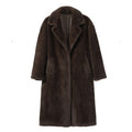 Luxury Faux Mink Fur Coat - Women's Long Warm Winter Overcoat