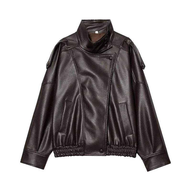 Rubee Women's Jacket Oversized Faux-Leather