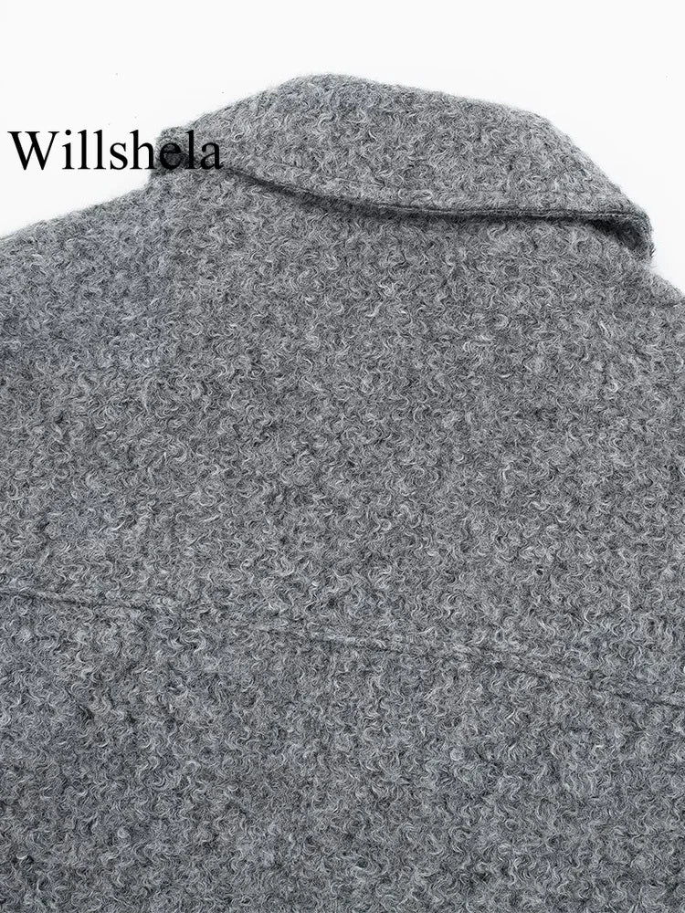 Front Zip Lapel Jacket - Women's Vintage Chic Coat with Pockets