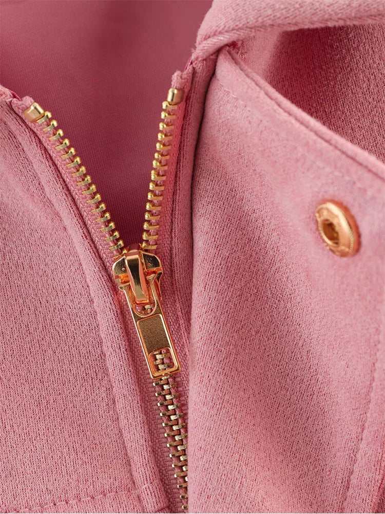 Oversized Suede Bomber Jacket - Women's Zip-Up Streetwear Coat