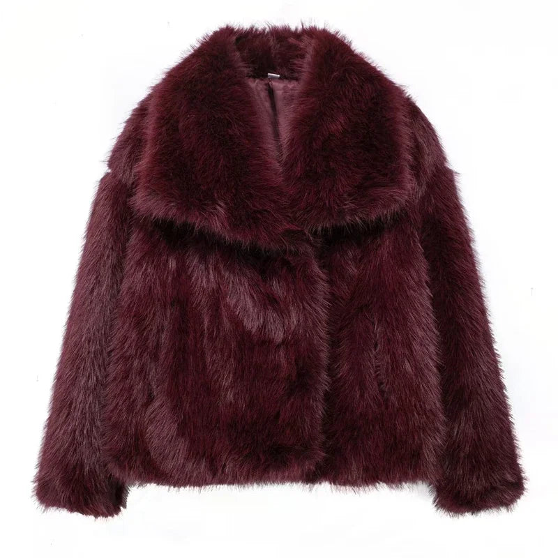Fluffy Faux Fur Teddy Coat - Women's Warm Winter Outerwear