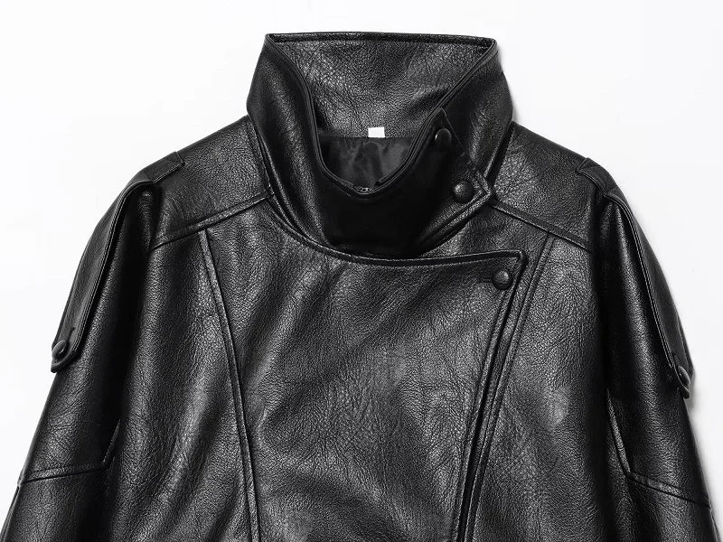 Rubee Women's Jacket Oversized Faux-Leather