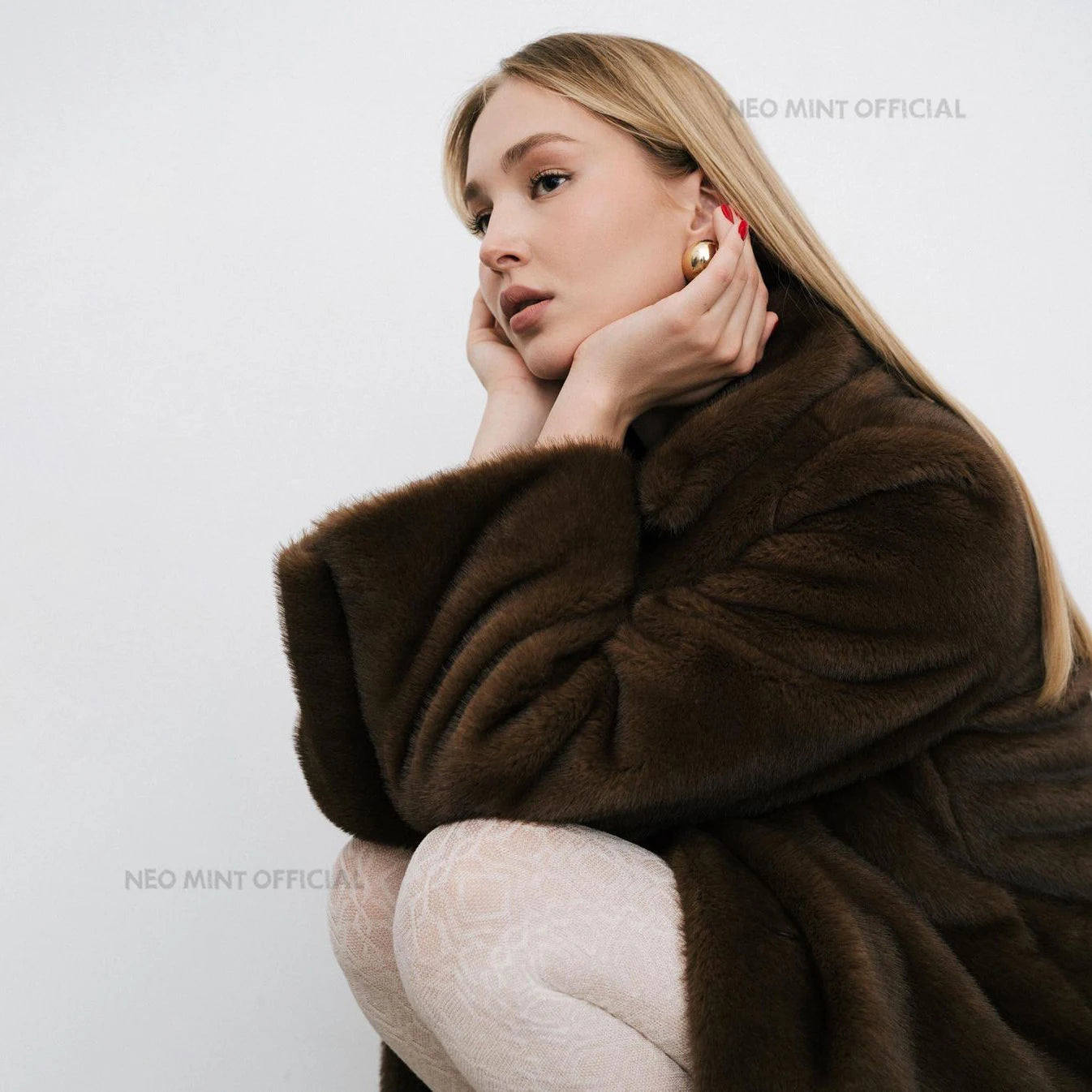 Luxury Faux Mink Fur Coat - Women's Long Warm Winter Overcoat