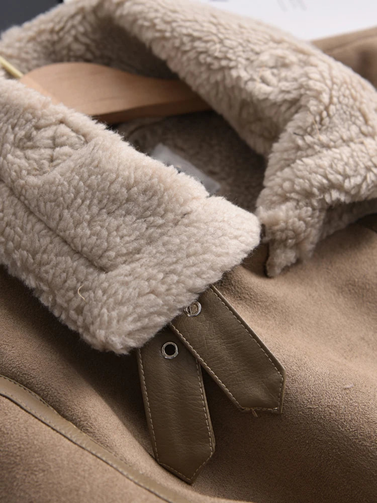 Rubee Women's Jacket Suede Shearling Leather