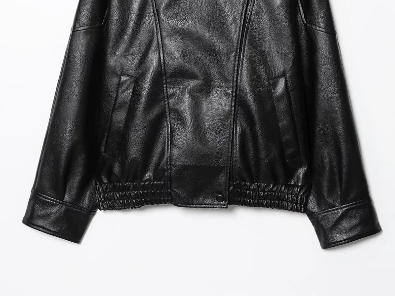 Rubee Women's Jacket Oversized Faux-Leather