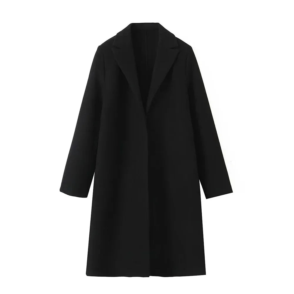 Rubee Women's Trench Coat Open-Stitch Long Polyester