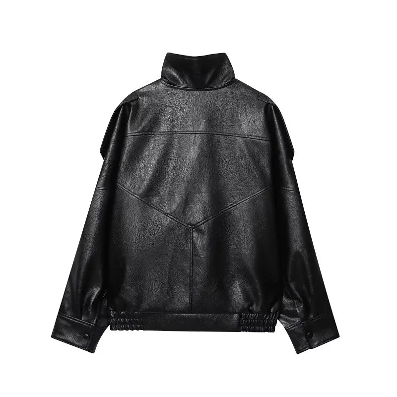 Rubee Women's Jacket Oversized Faux-Leather