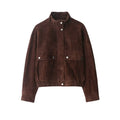 Slim Fit Jacket with Big Pockets - Women's Warm Autumn Coat