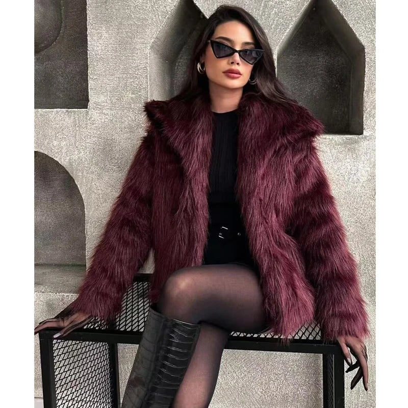 Fluffy Faux Fur Teddy Coat - Women's Warm Winter Outerwear