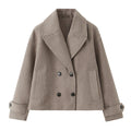 Double-Breasted Trench Jacket - Women's Vintage Lapel Coat