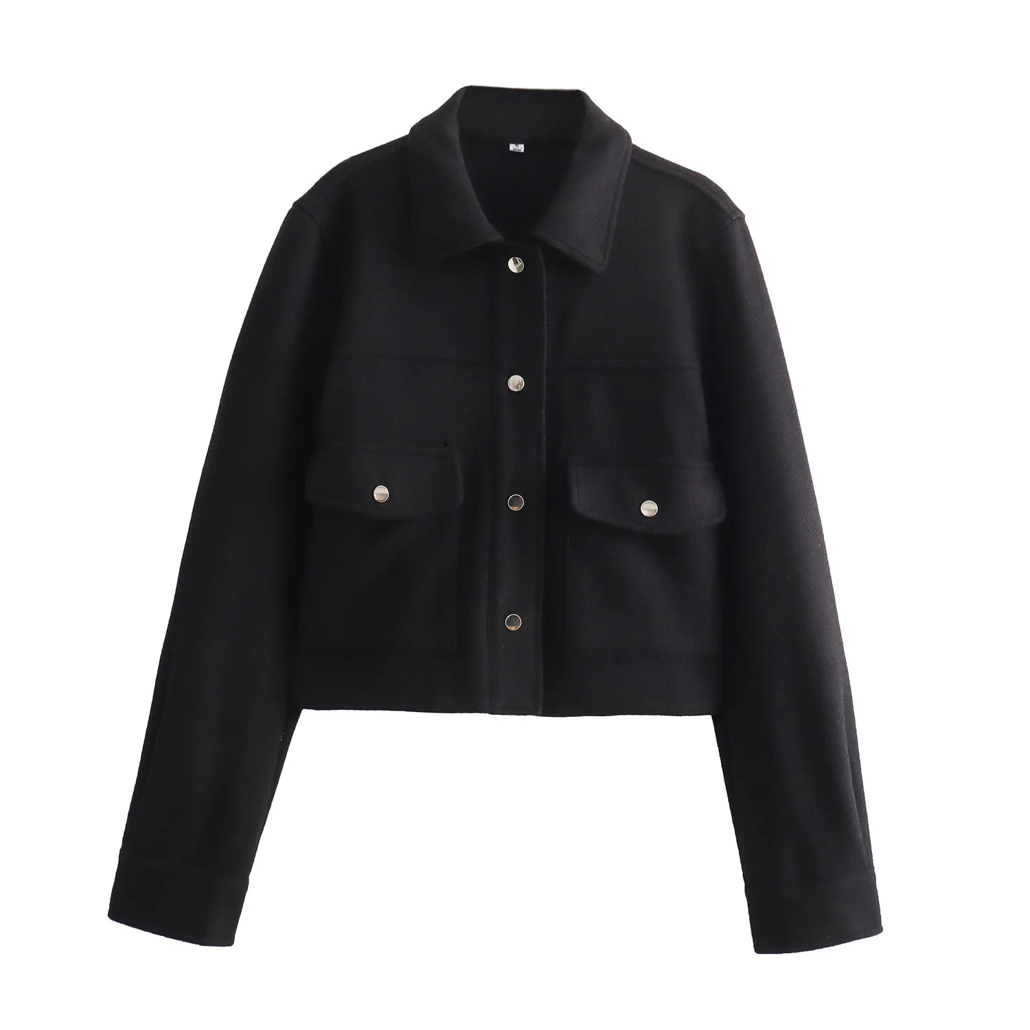 Front Pocket Button Jacket - Women's Elegant Casual Outerwear