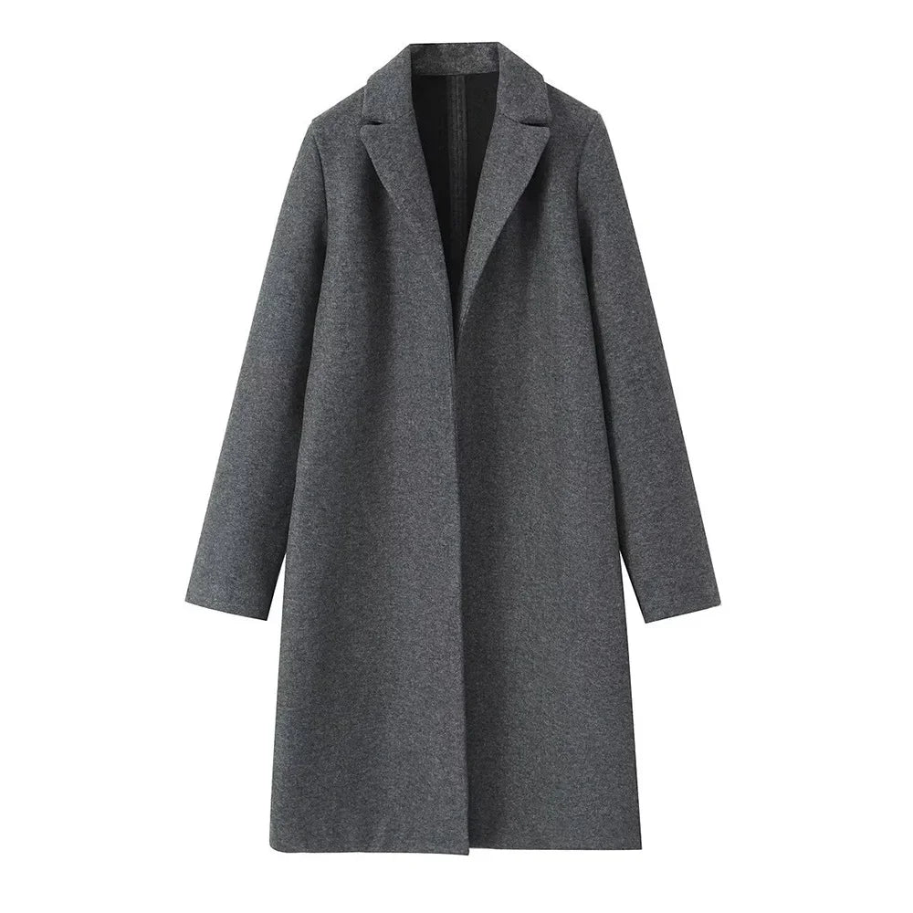 Rubee Women's Trench Coat Open-Stitch Long Polyester