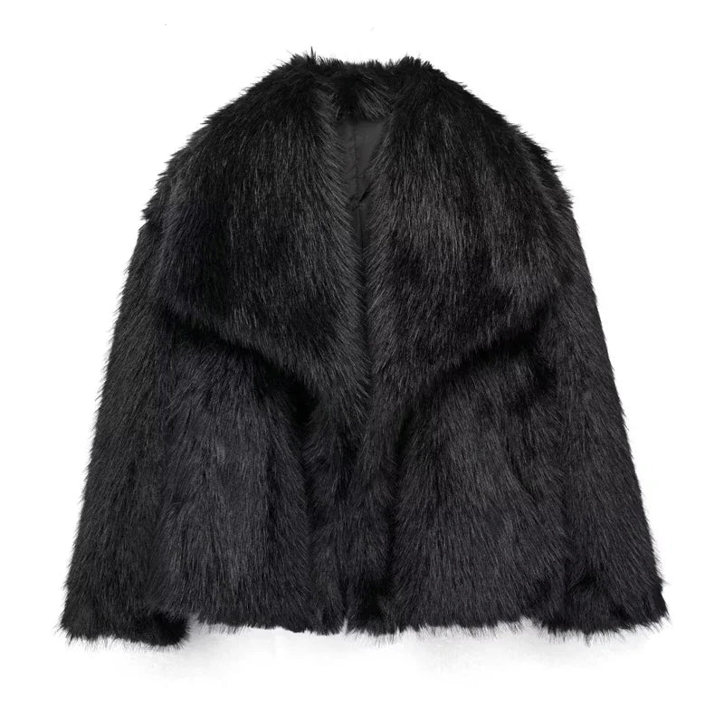 Fluffy Faux Fur Teddy Coat - Women's Warm Winter Outerwear
