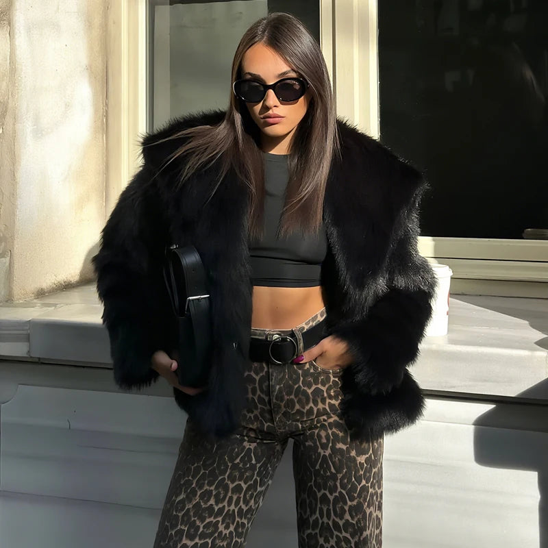 Fluffy Faux Fur Teddy Coat - Women's Warm Winter Outerwear
