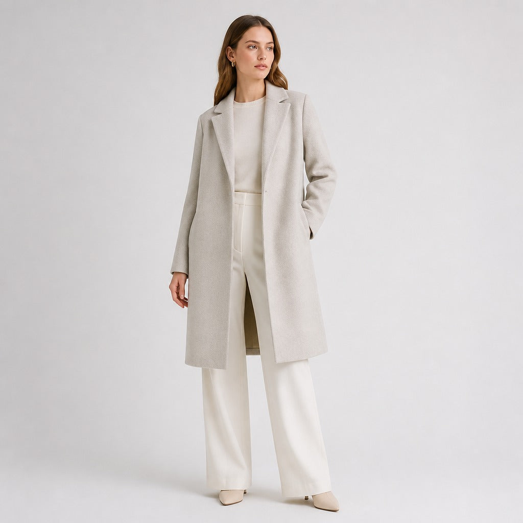 Rubee Women's Trench Coat Open-Stitch Long Polyester