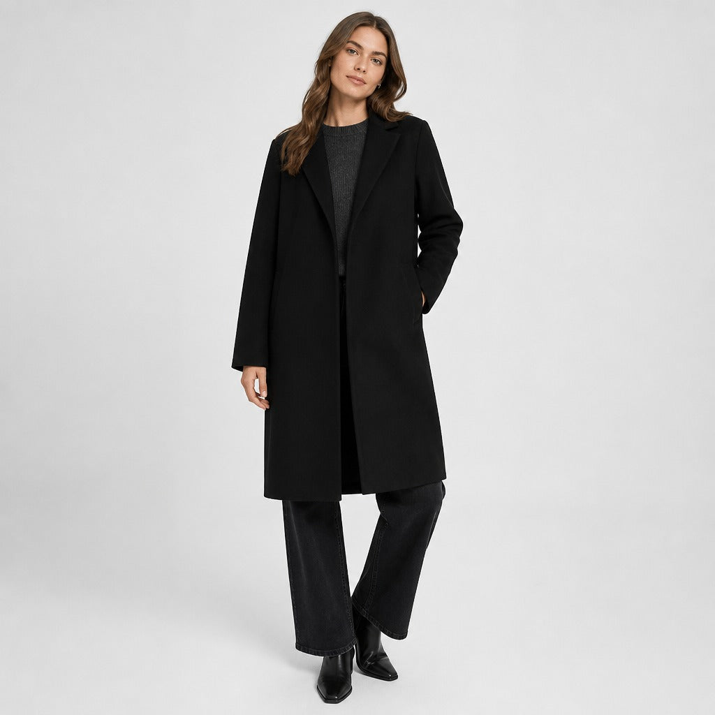 Rubee Women's Trench Coat Open-Stitch Long Polyester